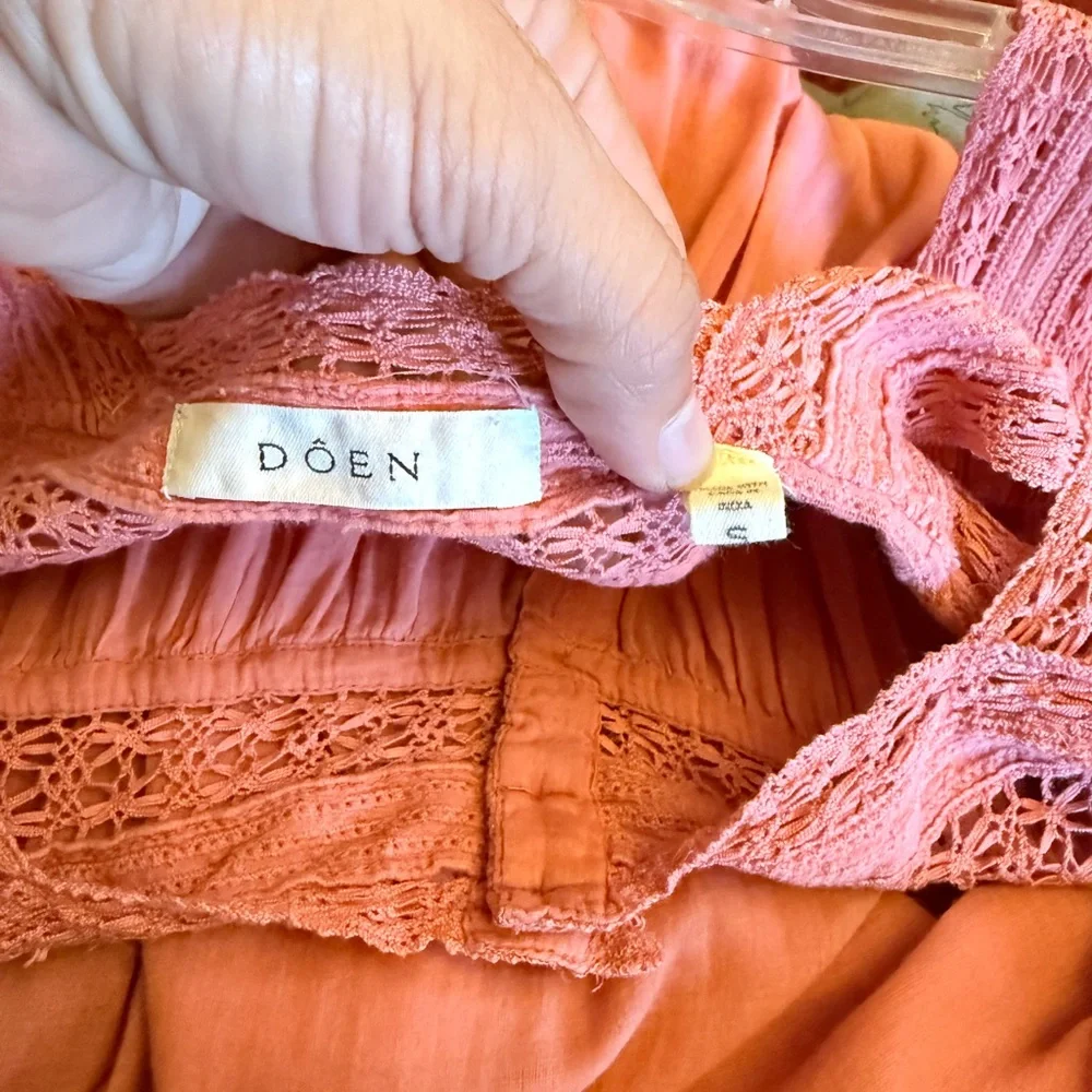 Doen Seville Nightgown in Summer Mirage Coral Midi Dress - Picture 7 of 11